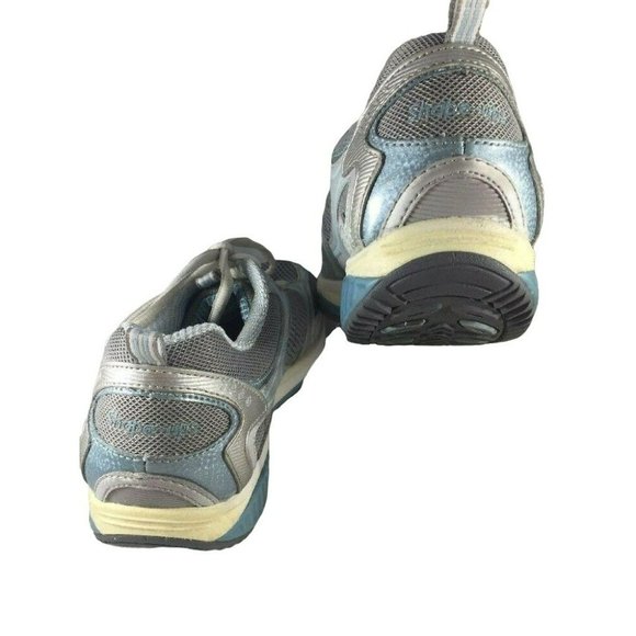 Skechers Shape Ups 12320 Silver Blue Leather Toning Rocker Walking Shoes Sz 7.5 - Picture 4 of 12